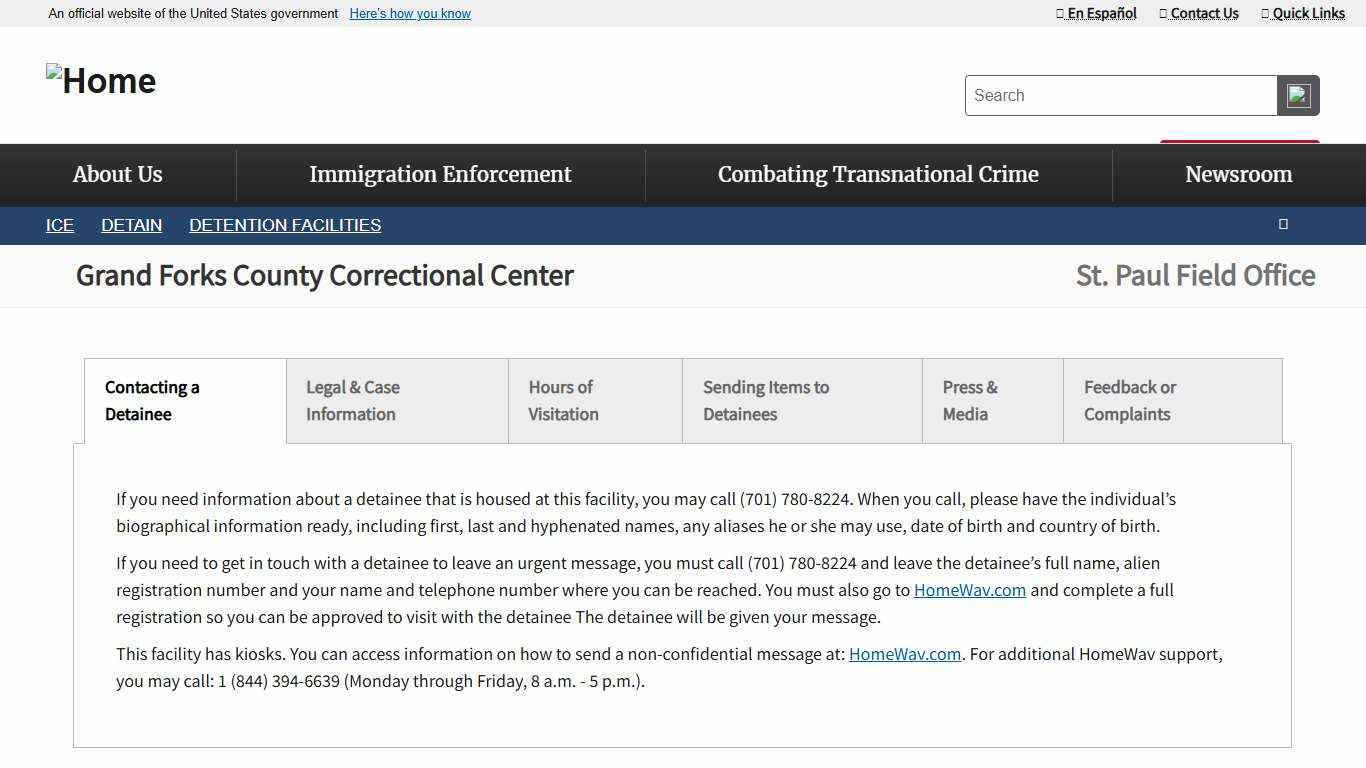 Grand Forks County Correctional Center | ICE